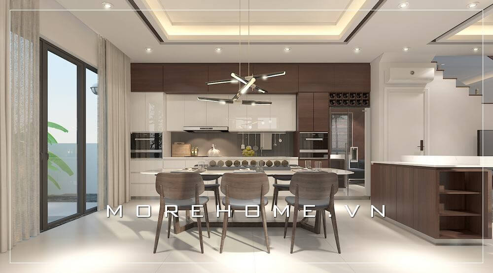 Đón xem các mẫu tủ bếp biệt thự gỗ công nghiệp An Cường acrylic tiện nghi nhất