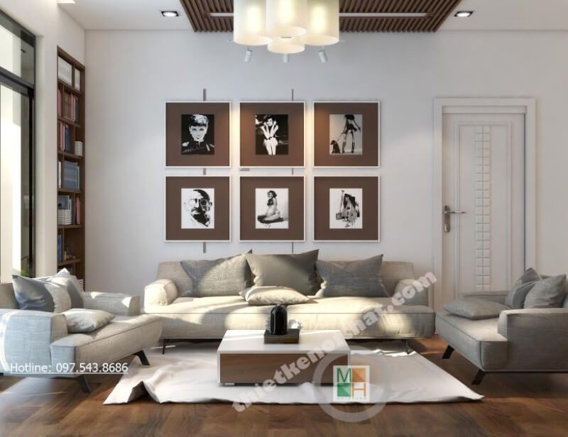 Tô điểm phòng khách chung cư ấn tượng với bộ sofa hiện đại khung gỗ tự nhiên cao cấp